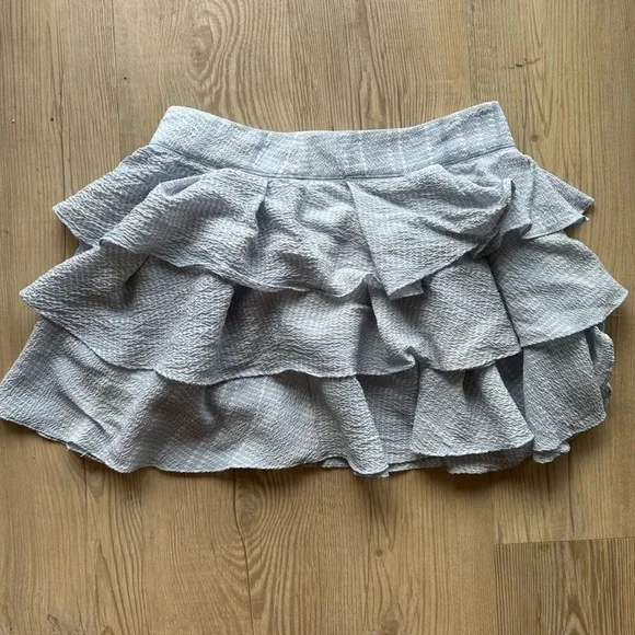 Derek Lam 10 Crosby Blue ruffled mini skirt silk size 0, girly layered spring - Picture 1 of 9